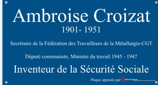 Pose d’une plaque « Ambroise Croizat  à Saint-Étienne